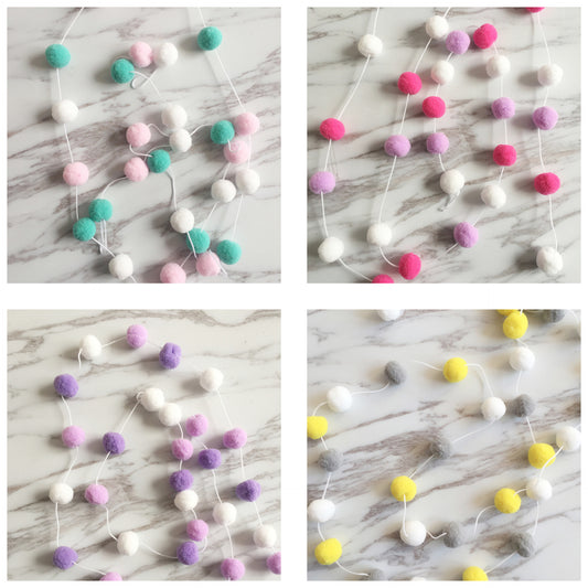 Colorful macaron themed soft ball string decor for kids room