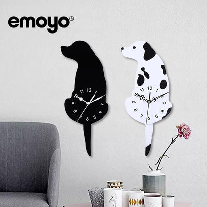 Creative acrylic dog wall clock for kids