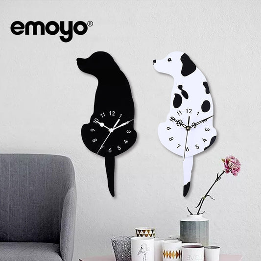 Creative acrylic dog wall clock for kids