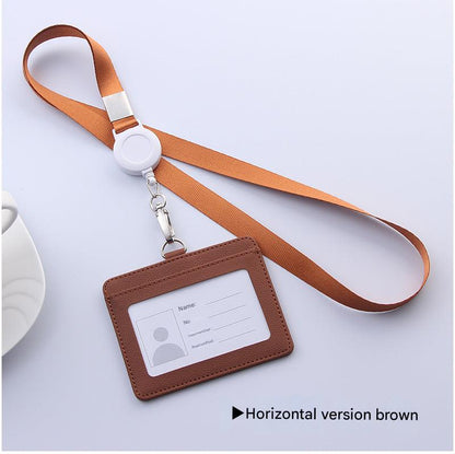 Green ID badge holder with clips