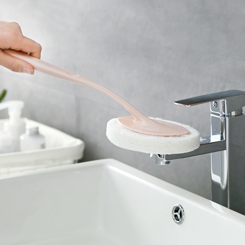 Long handle sponge brush for cleaning bathroom walls