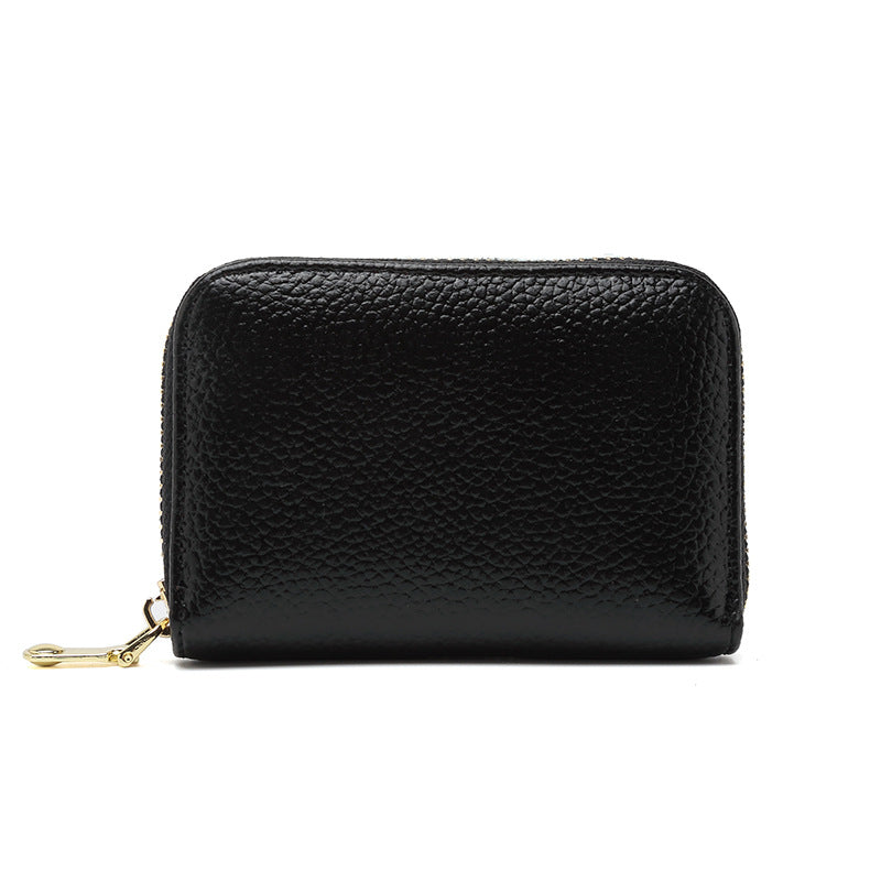 RFID blocking leather wallet in coffee color