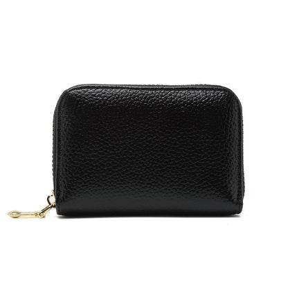 RFID blocking leather wallet in coffee color