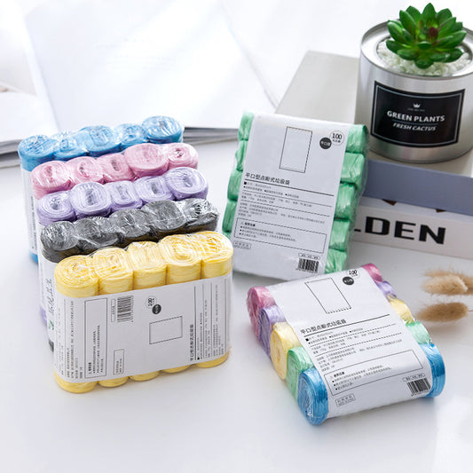Assorted plastic trash bags for waste disposal