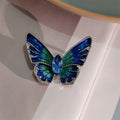 Butterfly Blue Oil Painting - Large