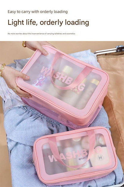 Portable PVC Makeup Organizer in Pink