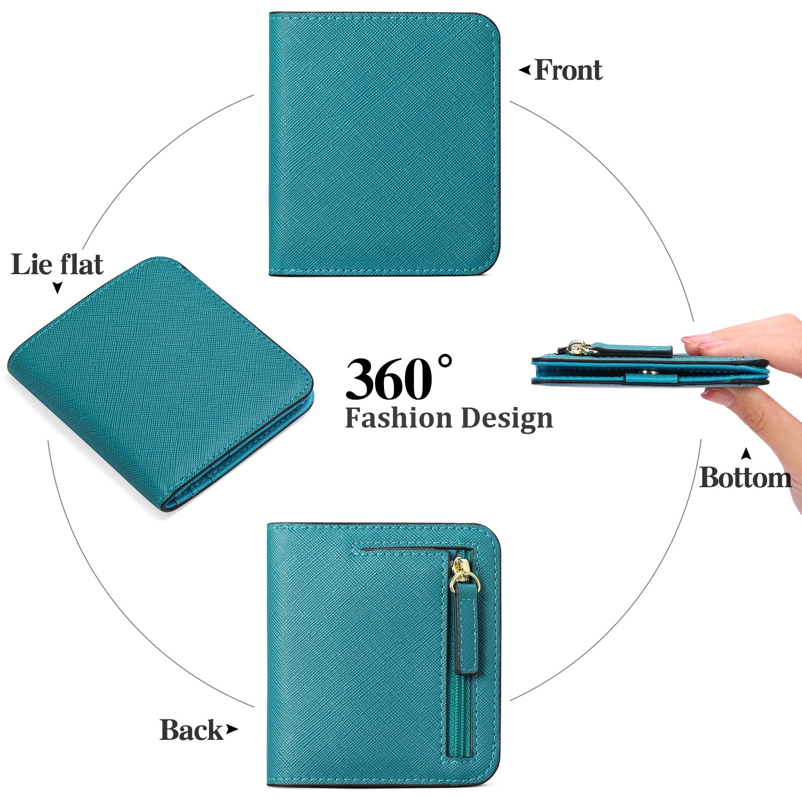 Stylish PU leather wallet in haze blue