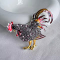 Rooster Brooch - Purple