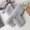 Light Gray Double-Sided Plush Thick Scarf