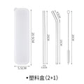 Plastic Box - [2 Straws + 1 Cleaning Brush] (Pack of 2)
