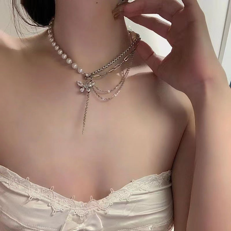 butterfly pearl necklace image 3