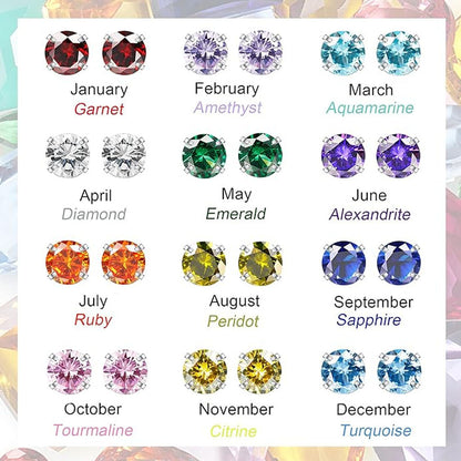 Close-up of hypoallergenic earrings in various zirconia colors