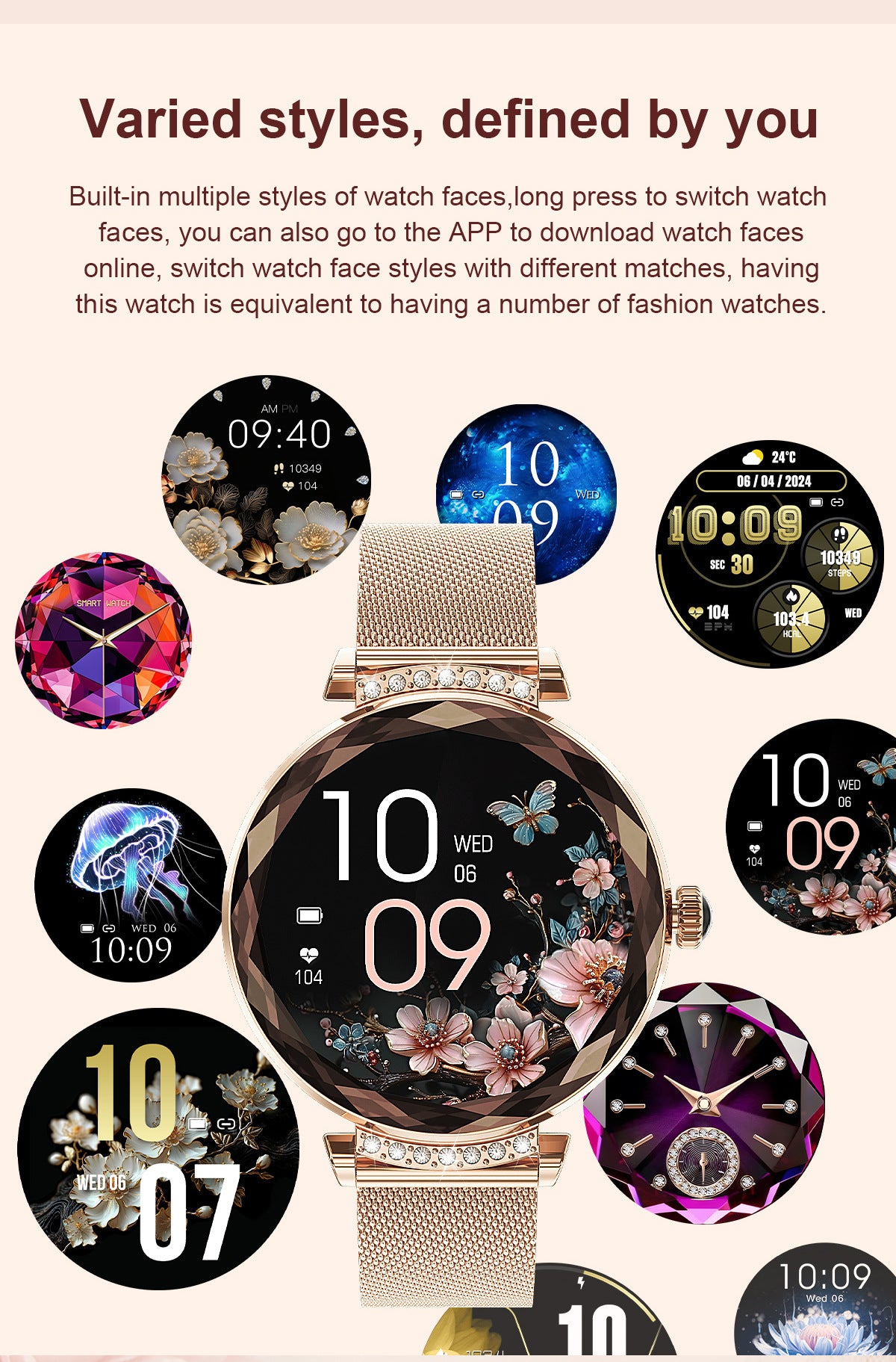 AMOLED screen smart band for health monitoring