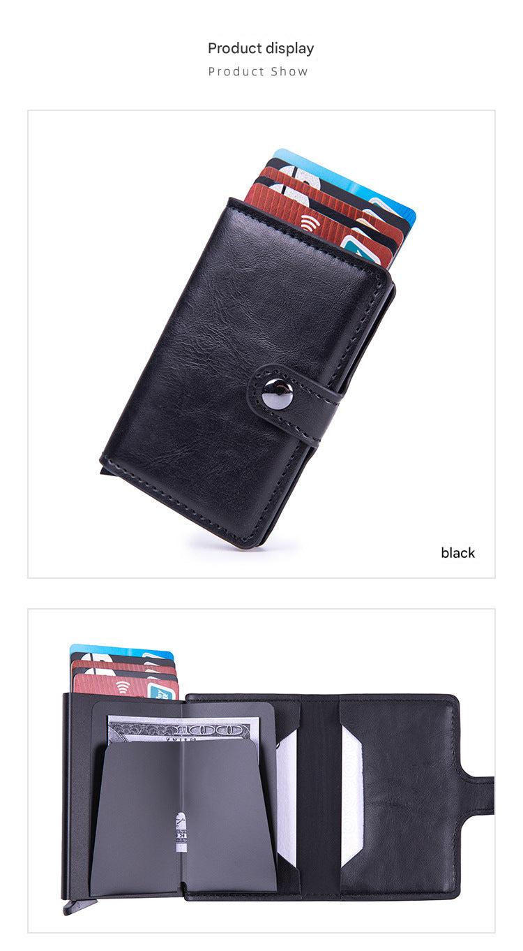 PU card holder in black color
