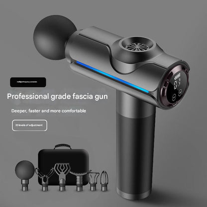 User holding portable massage gun
