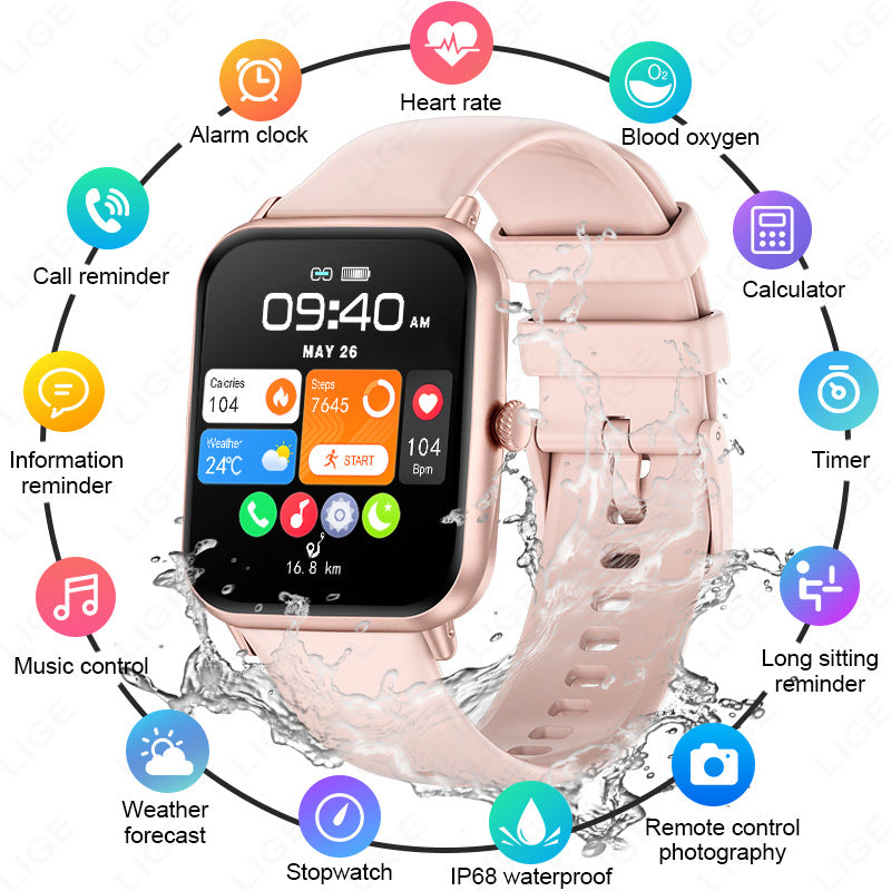 Elegant square touchscreen smartwatch design