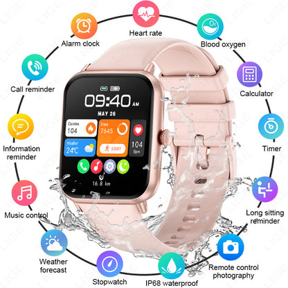 Elegant square touchscreen smartwatch design