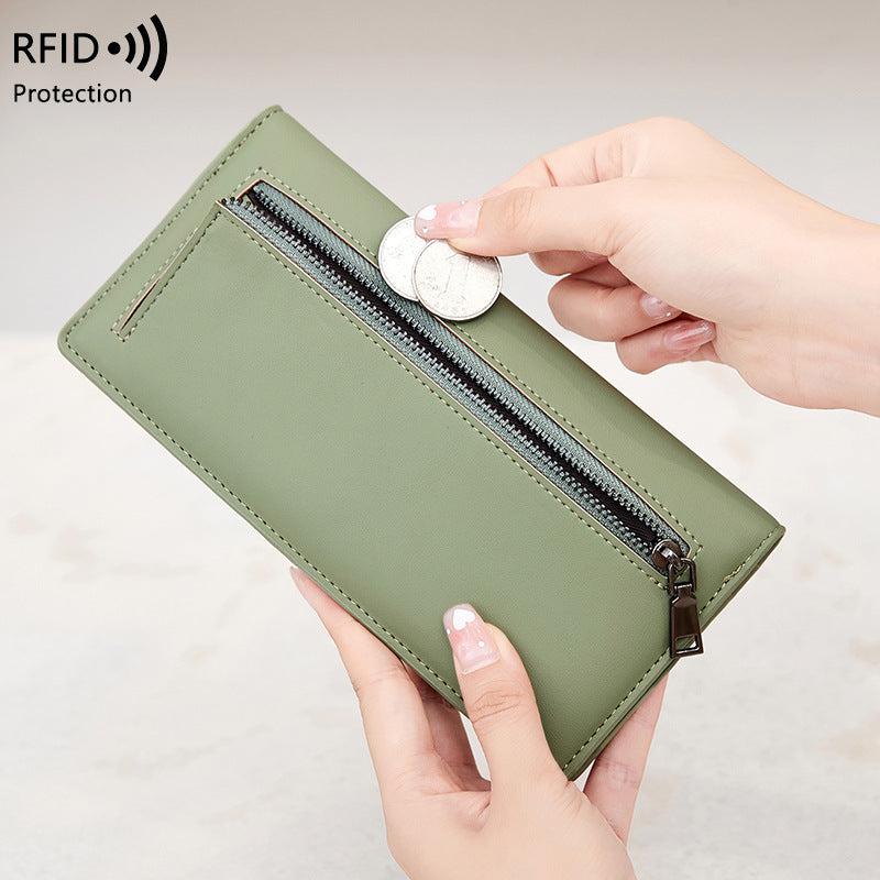 RFID blocking women's wallet in pink color