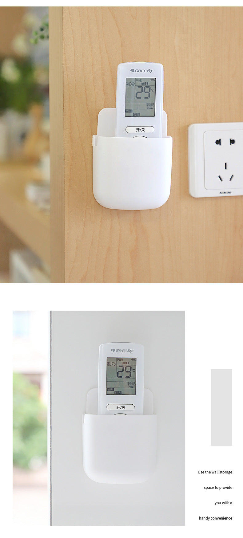 Durable PP remote control organizer hanging on the wall