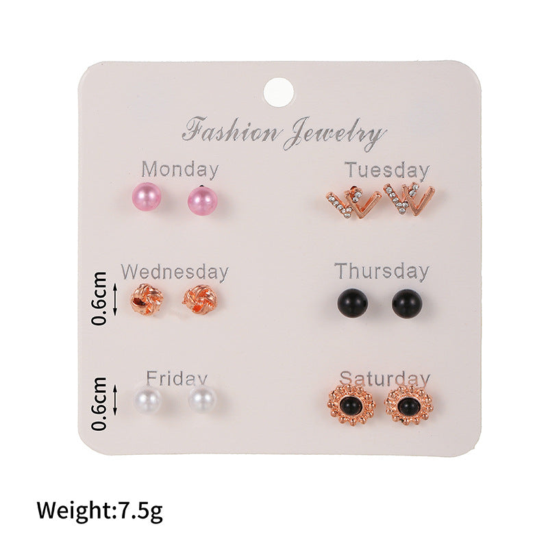 Korean pearl bow earrings image 2