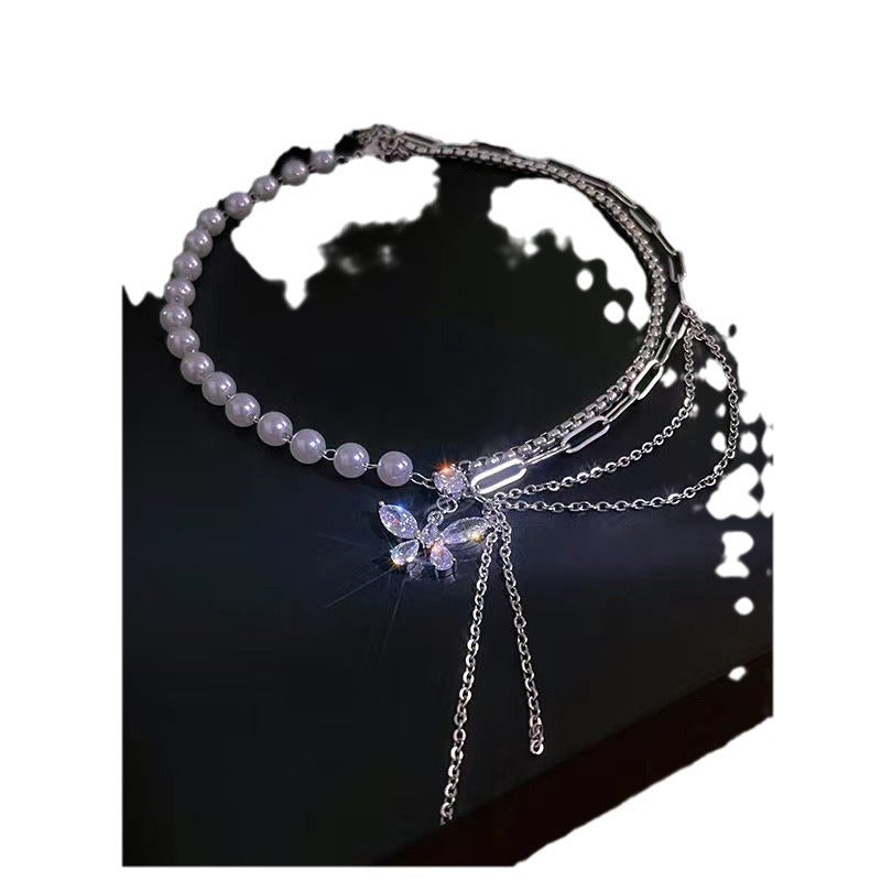 butterfly pearl necklace image 2