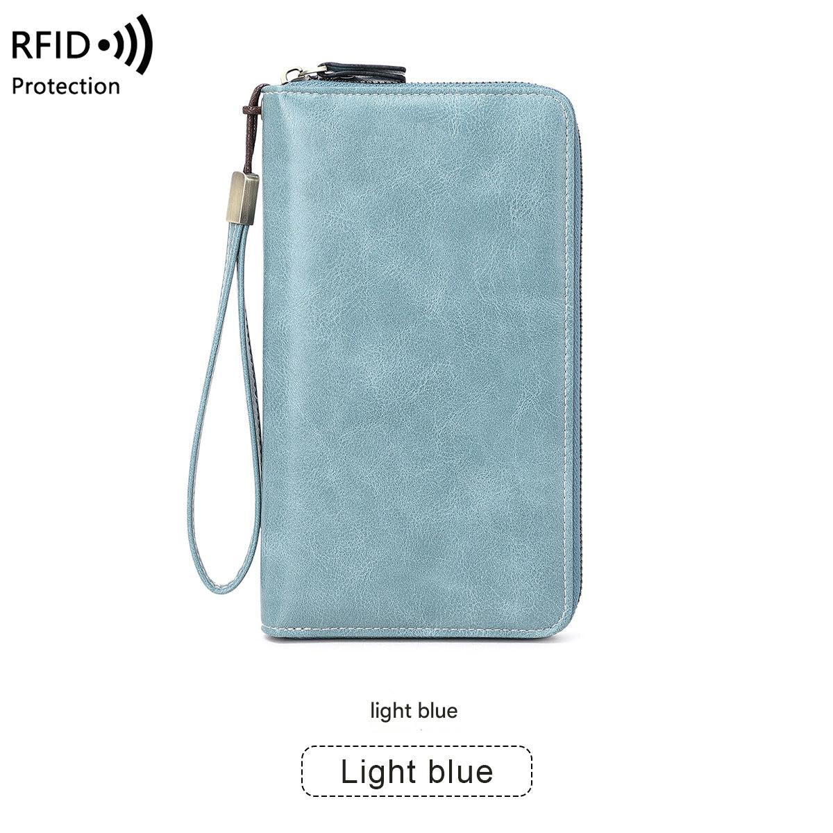 RFID women's wallet in wine red color