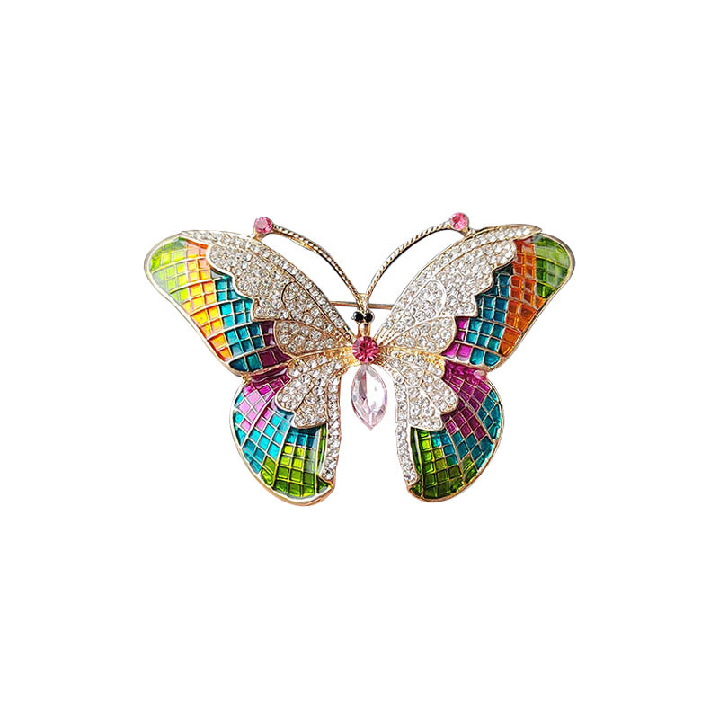 stylish butterfly brooch worn on scarf - image 3