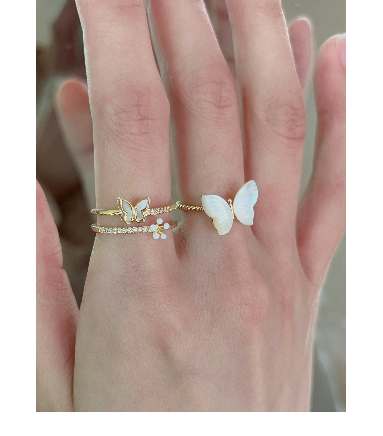 Adjustable butterfly ring for women - image 3