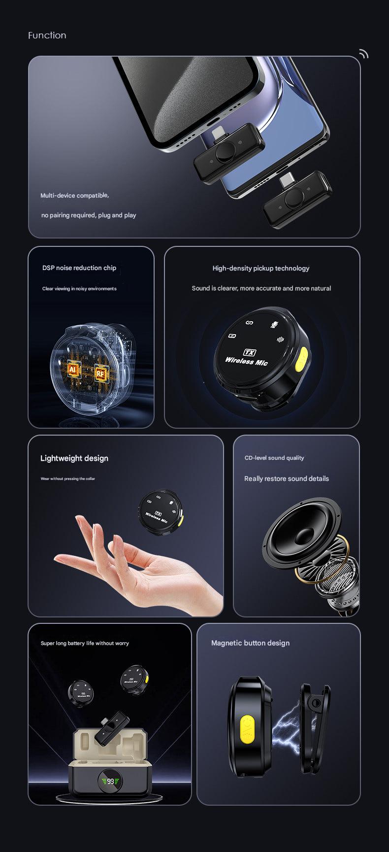 Wireless Clip-On Microphone Q8 Image 3