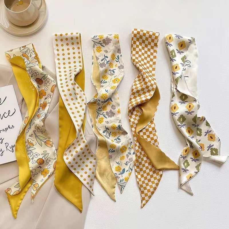 Headband styled with yellow hair scarf