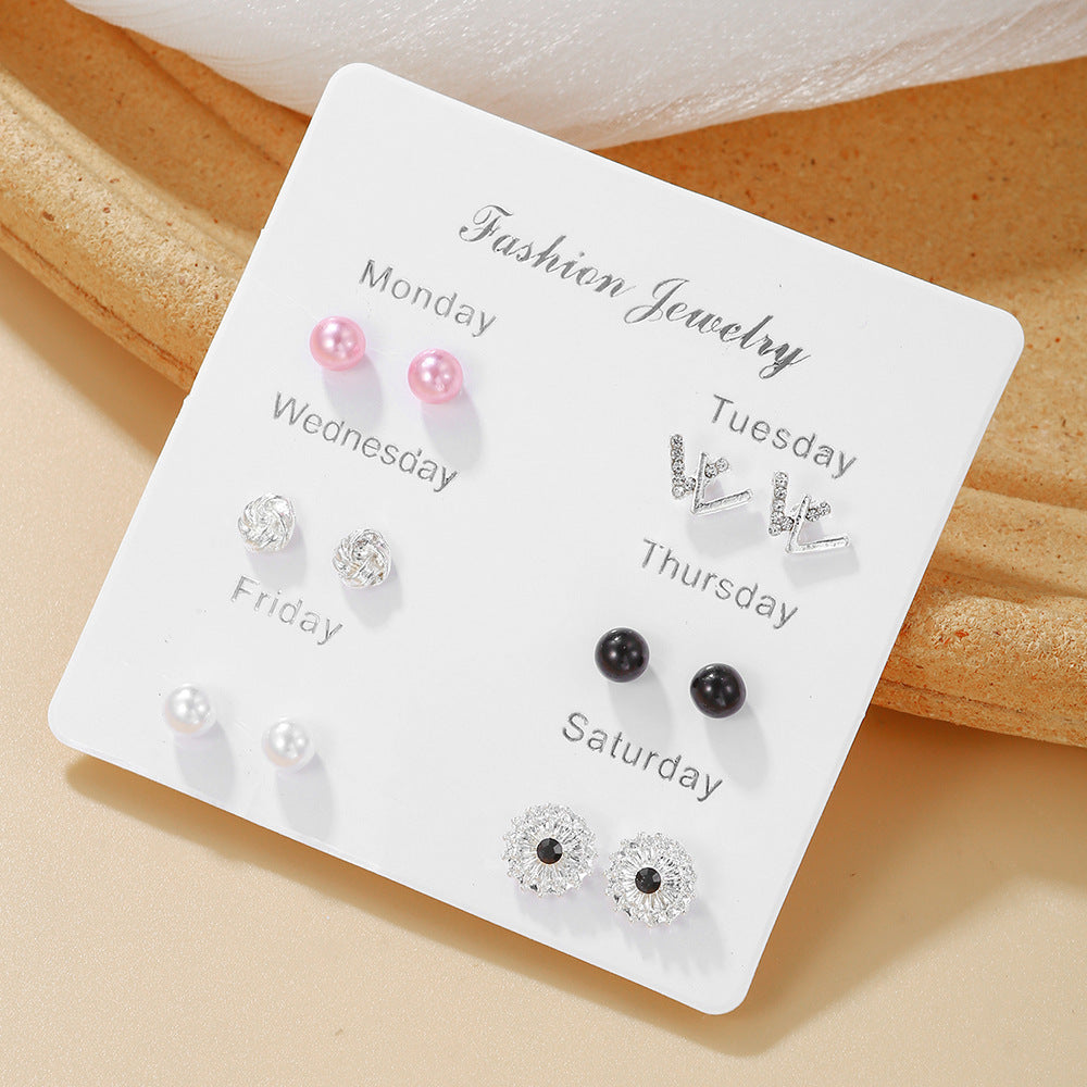 Korean pearl bow earrings image 9