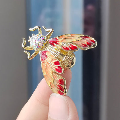 Bee brooch pin with rhinestones