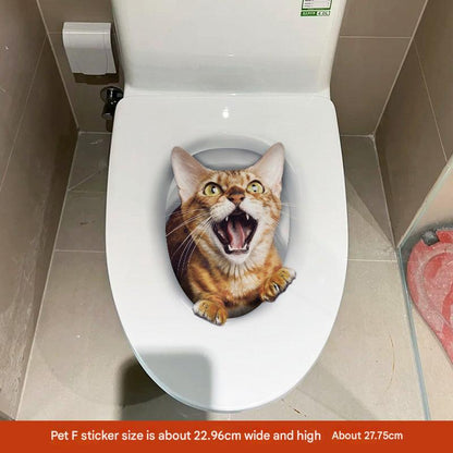3D cat toilet sticker design 7