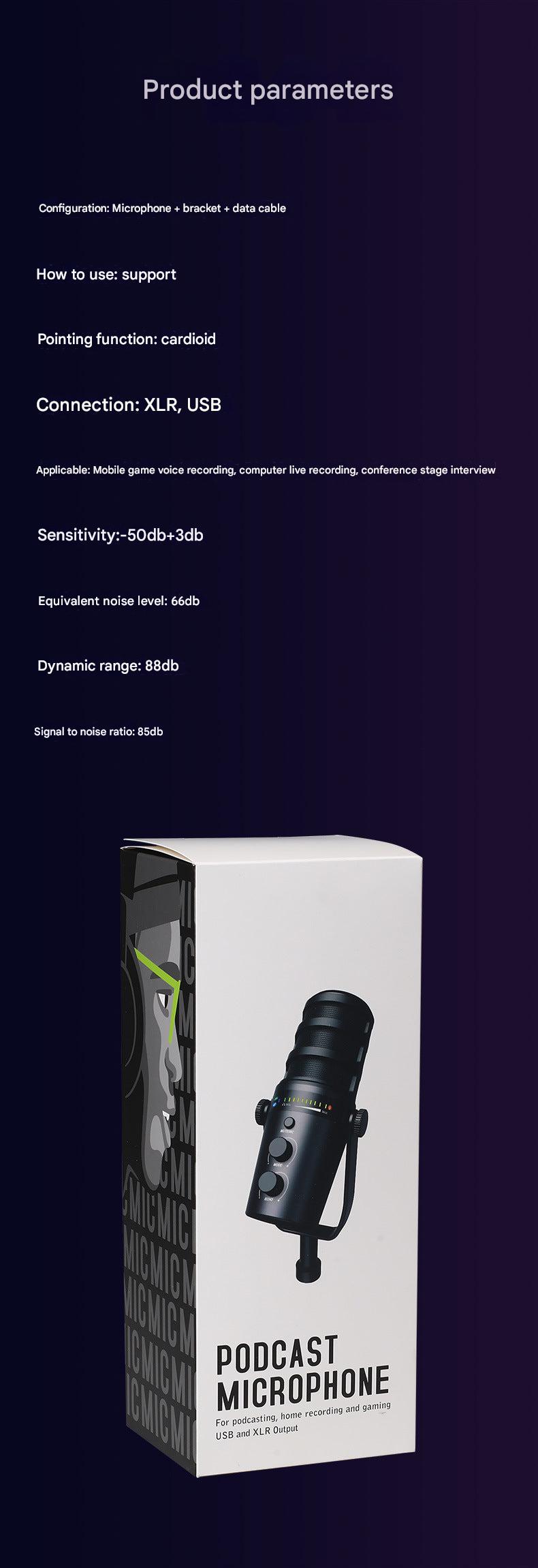 MV7 dynamic microphone kit front view