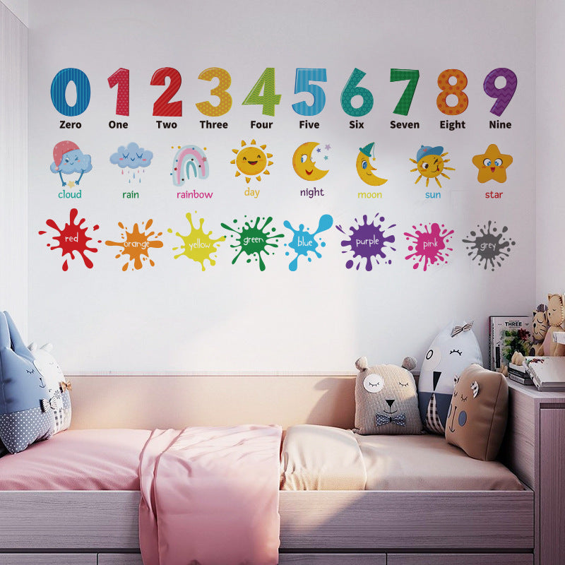 Fun number and letter decals for kids