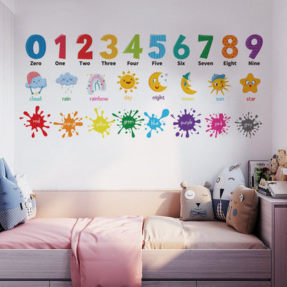 Fun number and letter decals for kids