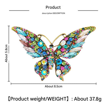 Alloy Butterfly Pin with Rhinestones Image 2