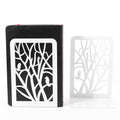 Pair of Small Bird Bookends on Tree - White