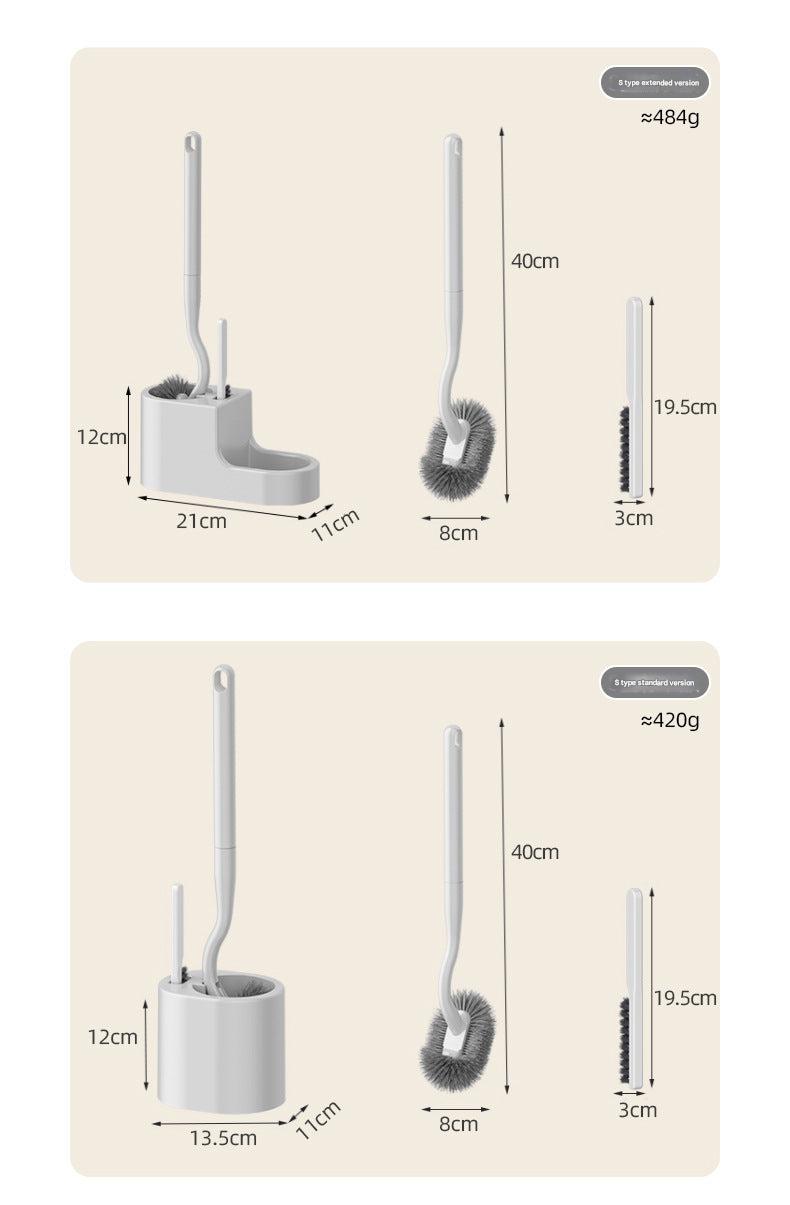 non-scratch toilet brush set with base image 1