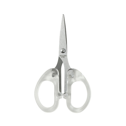 Various sizes of professional scissors displayed
