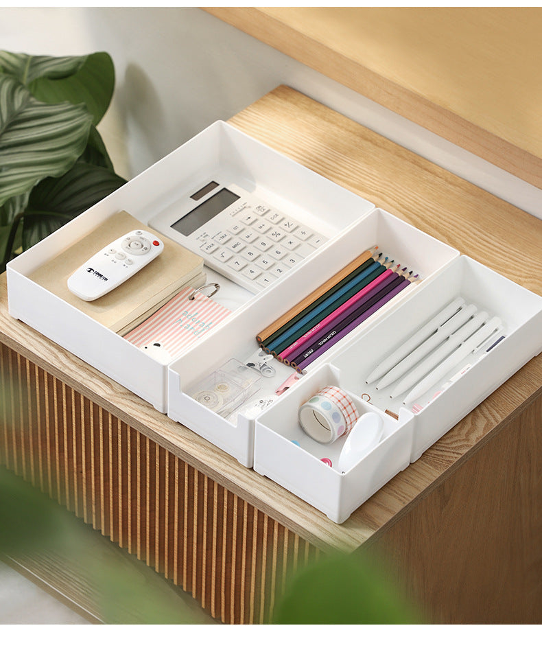 Plastic drawer organizer box from different angles image 2