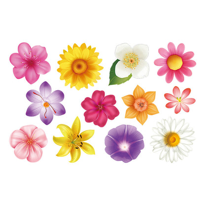 Bright wall stickers in various floral patterns