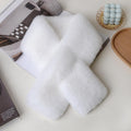 White Double-Sided Plush Thick Scarf