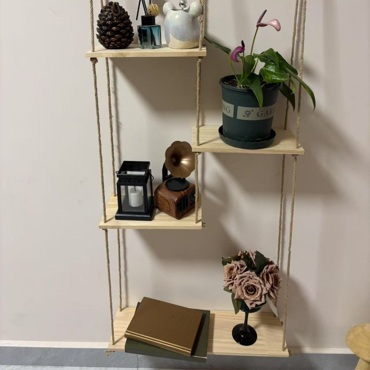 Wooden Shelf Bohemian Decor Image 3