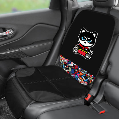 Isofix compatible plain black car seat proctector