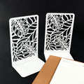 Leaf Texture Bookends Pair   White