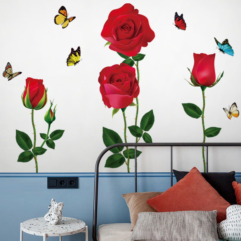 Classic Red Rose Wall Decal Image 5