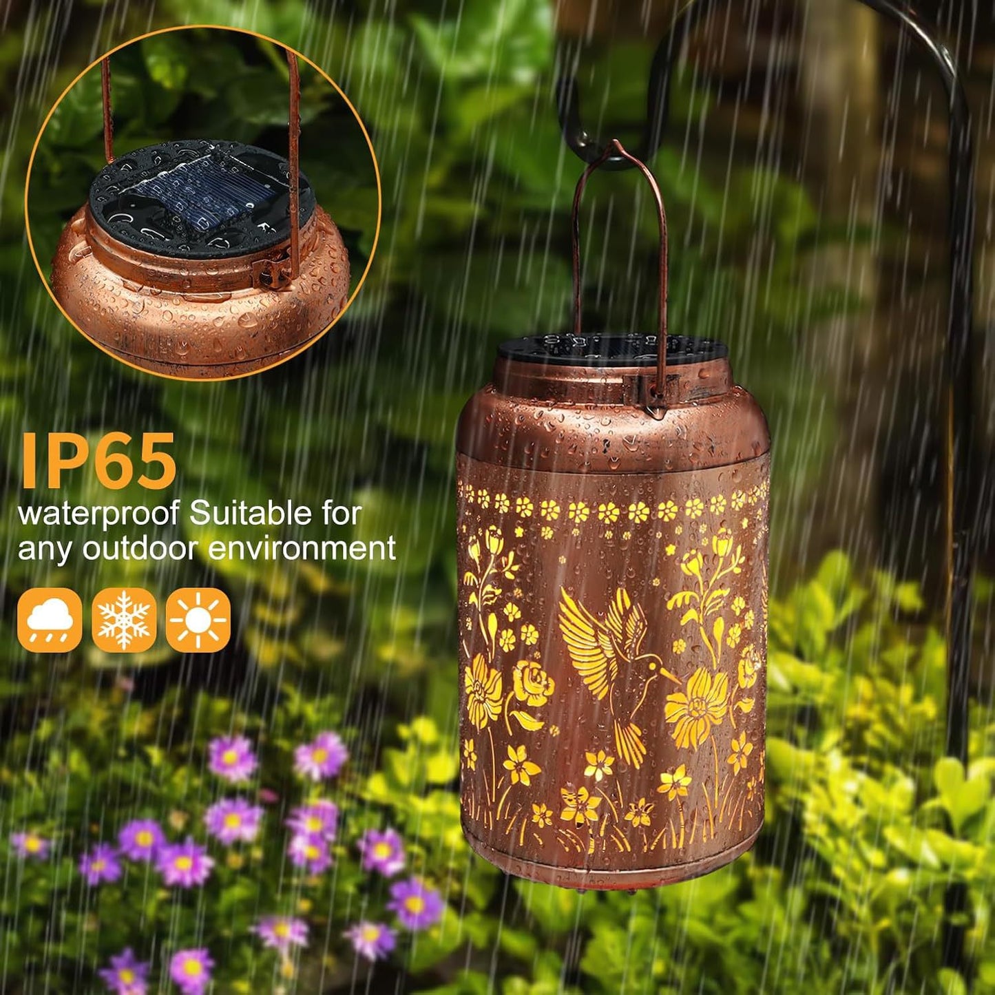 LED hummingbird lantern glowing 5