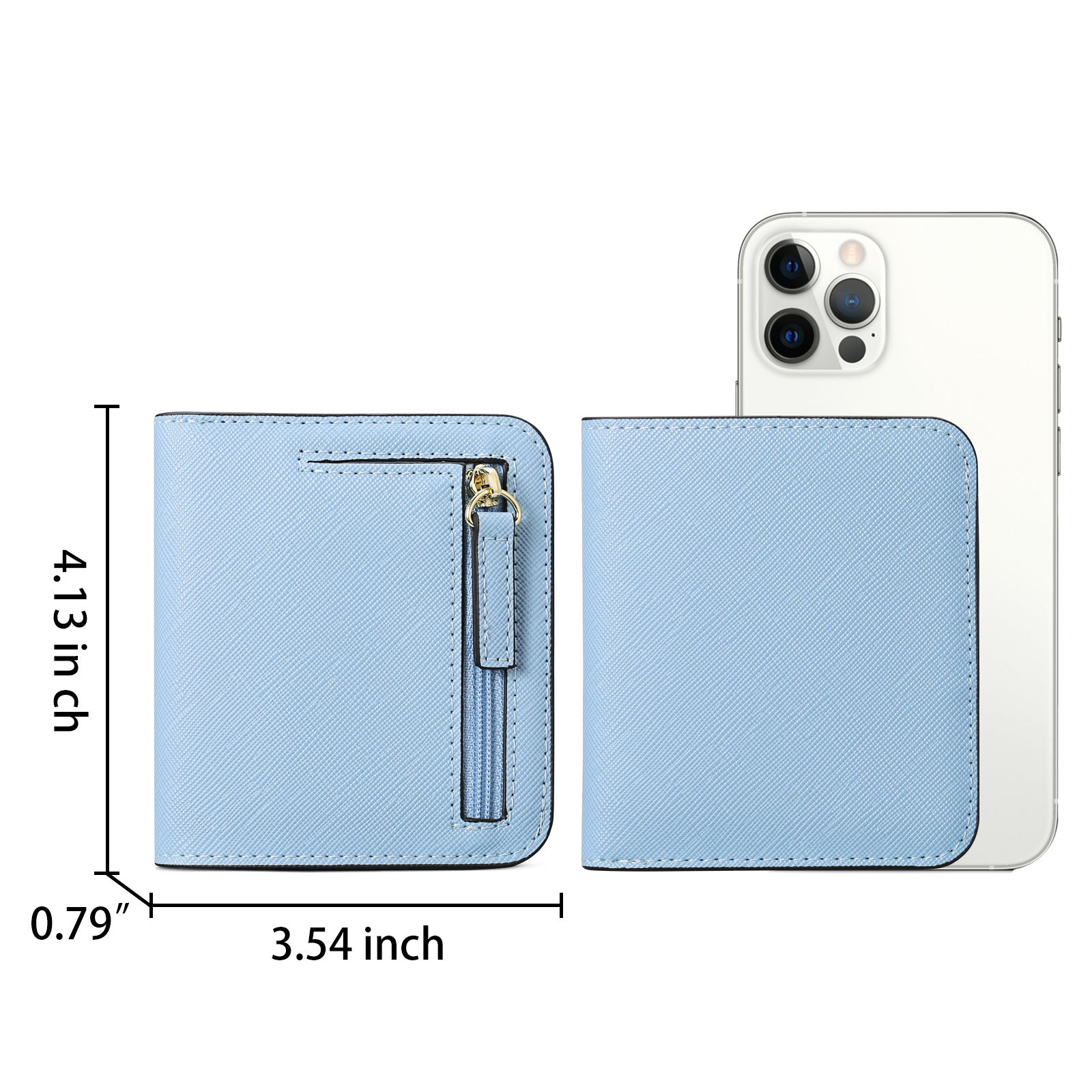 Stylish PU leather wallet in haze blue