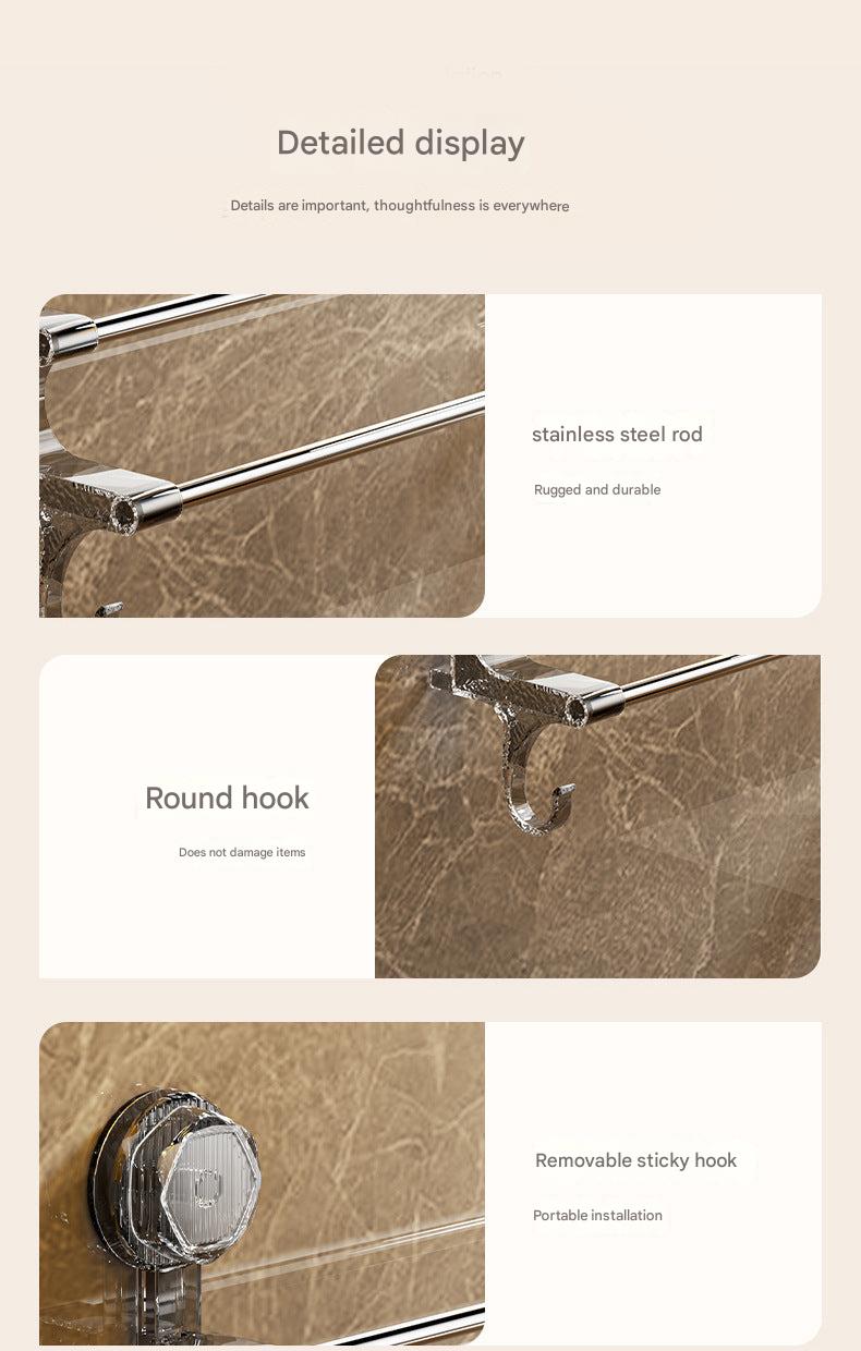 Dual-Pole Suction Towel Rack Image 2